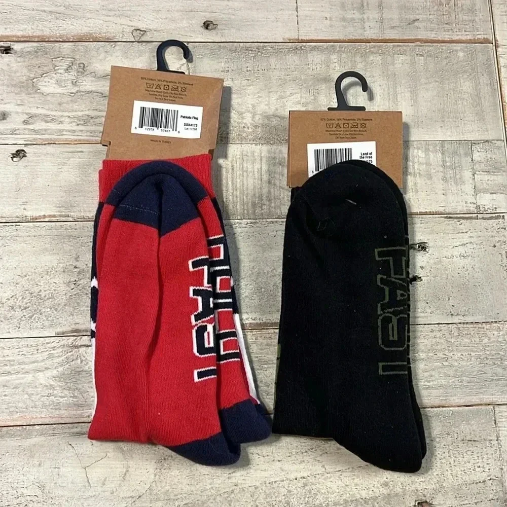 Hold Fast Crew socks bundle of 2 pair Patriotic land of‎ the free USA one size
